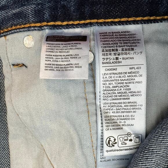 Levi’s 505 Jeans Mens Size 34 Straight Leg 100% Cotton Dark Wash Casual Work New - Picture 9 of 11